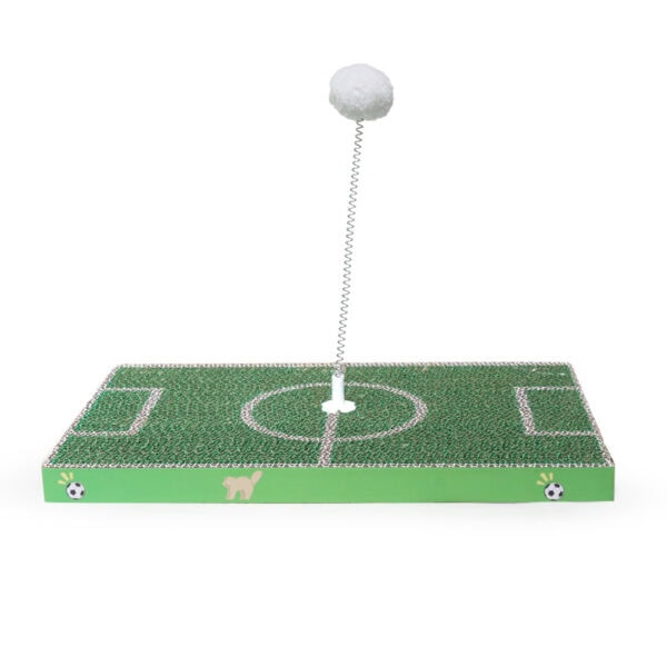 Soccer Field Cat Scratcher with Spring Toy