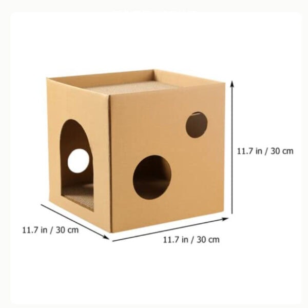 Cat Hideout Box with Scratcher