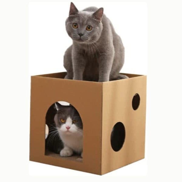 Cat Hideout Box with Scratcher