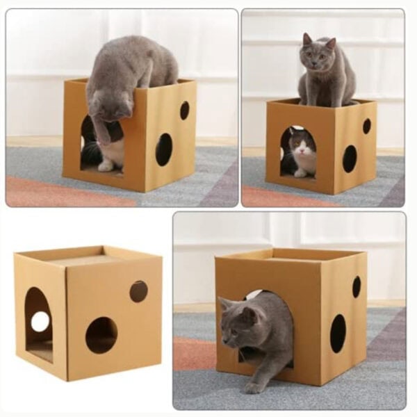 Cat Hideout Box with Scratcher