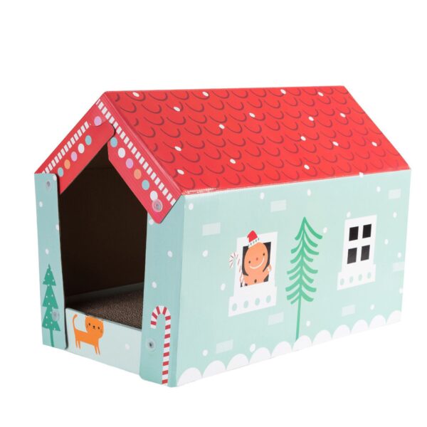 Christmas Cat House with Scratcher