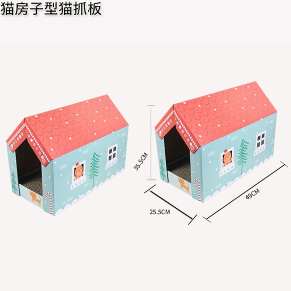 Christmas Cat House with Scratcher