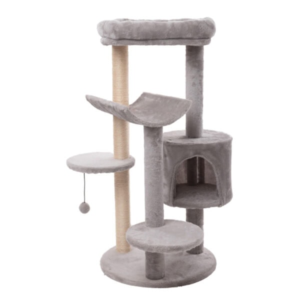 Round Base Cat Tree with Condo and Curved Lounger