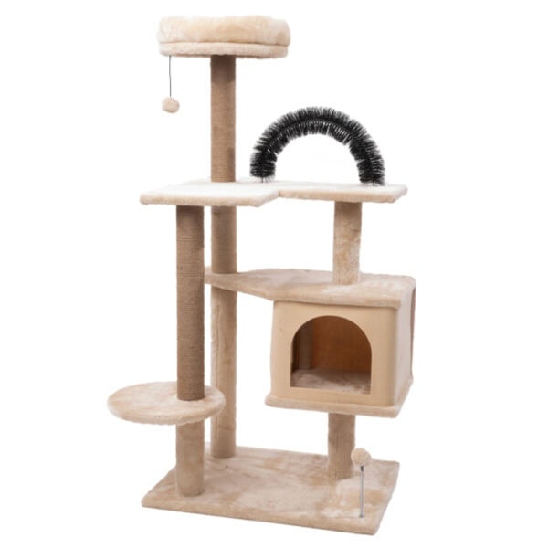 Deluxe Cat Tower with Grooming Arch and Hideaway Condo