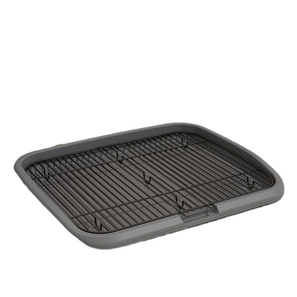 Low-Profile Black Dog Potty with Rigid Grid