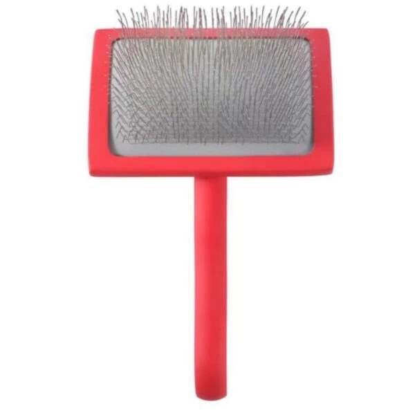 Long-pin slicker brush for long-hair pets-Soft touch wooden frame-Large