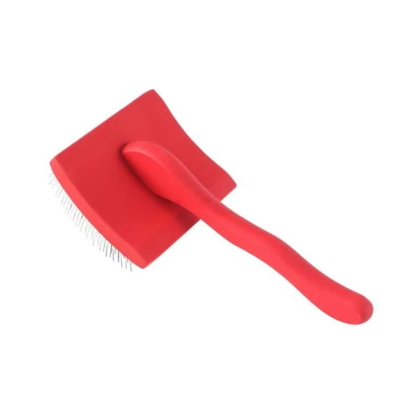 Long-pin slicker brush for long-hair pets-Soft touch wooden frame-Large