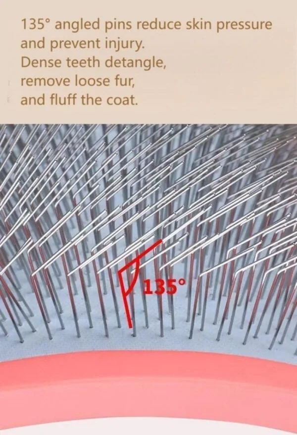 Long-pin slicker brush for long-hair pets-Plastic frame-Large