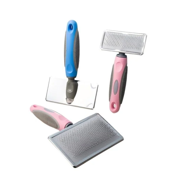 Soft grip slicker brush