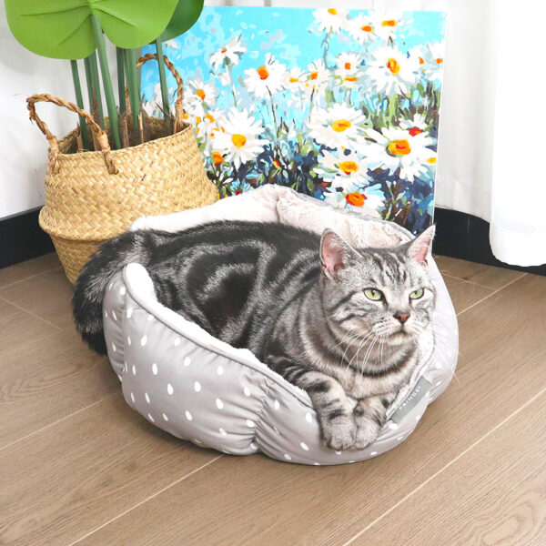 Polka-Dot Sherpa Donut Bed