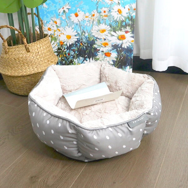 Polka-Dot Sherpa Donut Bed