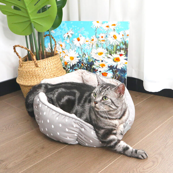 Polka-Dot Sherpa Donut Bed