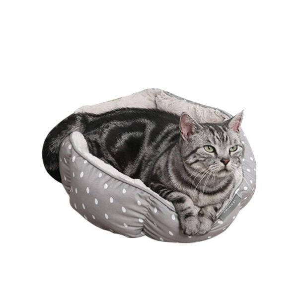 Polka-Dot Sherpa Donut Bed