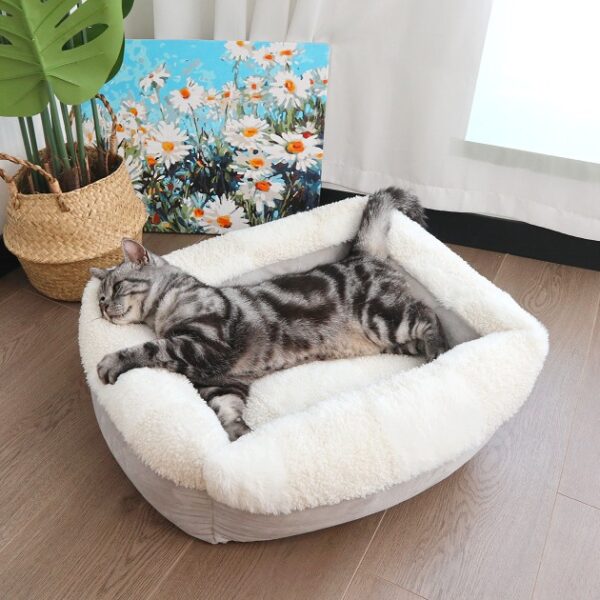 Reversible Sherpa & Velvet Bolster Bed
