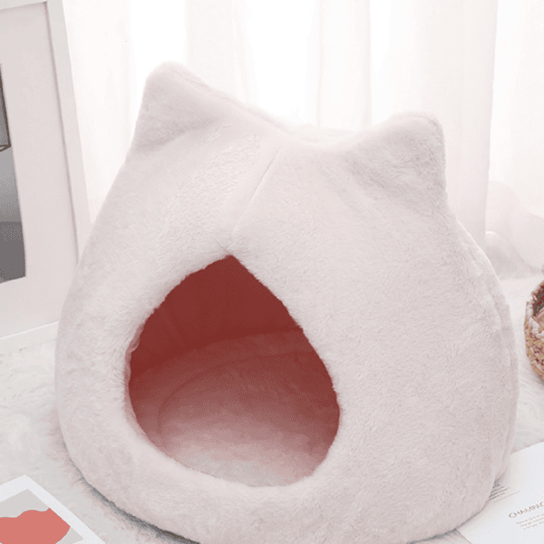 Cat-Ear Plush Cave Bed