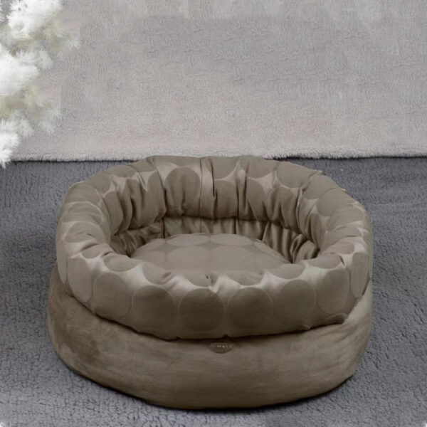 Polka-Dot Plush Donut Bed