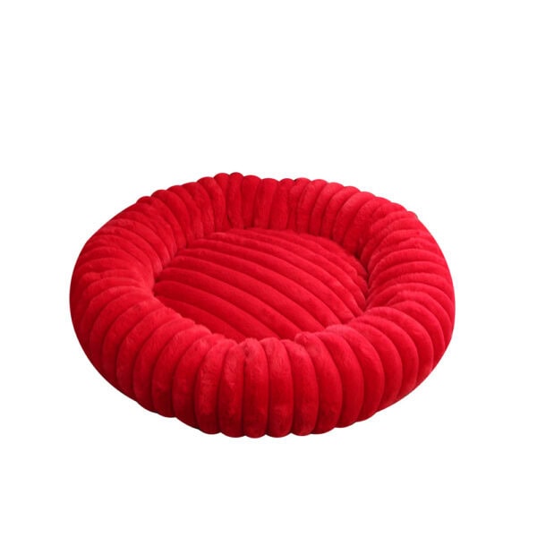 Ribbed Plush Donut Bed