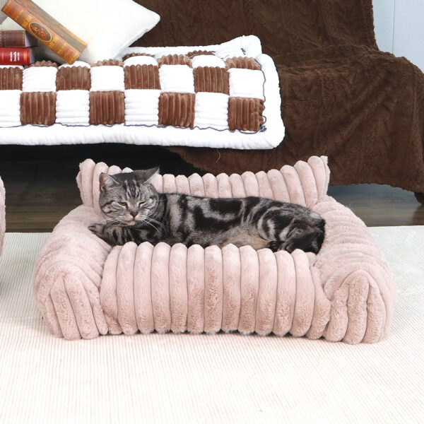 Ribbed Corduroy Rectangular Bolster Bed