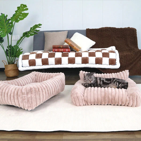 Ribbed Corduroy Rectangular Bolster Bed