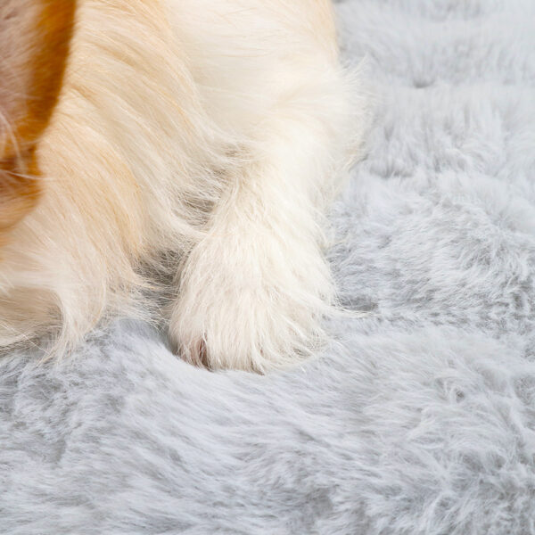 Plush Faux Fur Quilted Bolster Bed