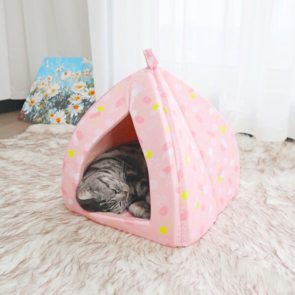 Polka Dot Cozy Pet Tent Bed