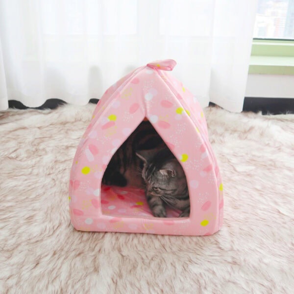 Polka Dot Cozy Pet Tent Bed