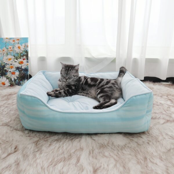 Striped Canvas Rectangular Bolster Bed