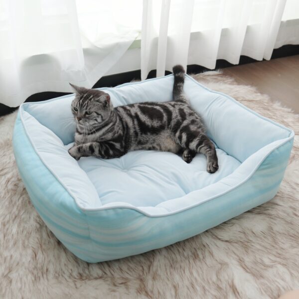 Striped Canvas Rectangular Bolster Bed
