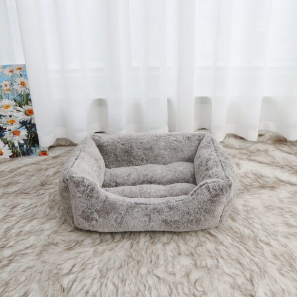 Plush Faux-Fur Bolster Bed
