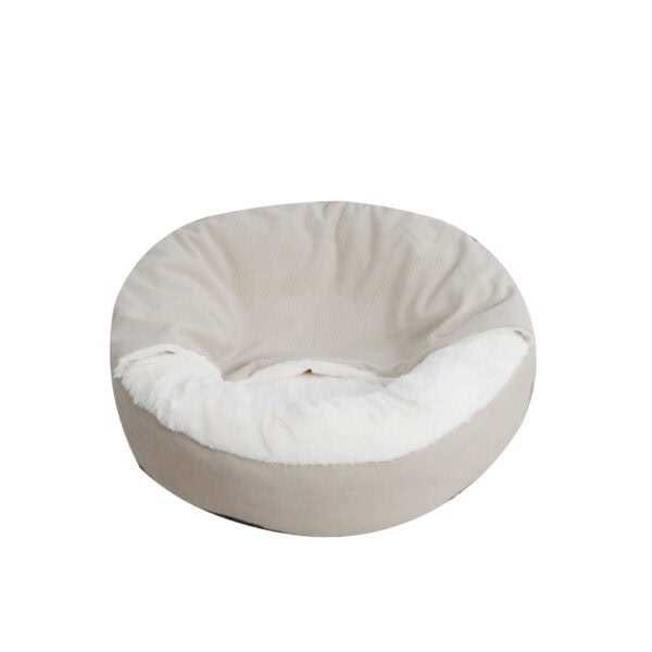 Canvas & Sherpa Hooded Doughnut Bed