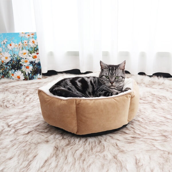 Hexagonal Sherpa Corduroy Bolster Bed