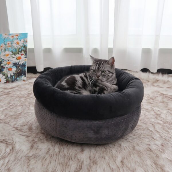 Double-Layer Velvet Donut Bed
