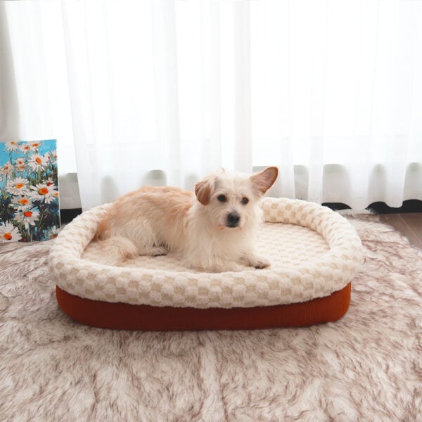 Checkerboard Sherpa Rectangular Bed