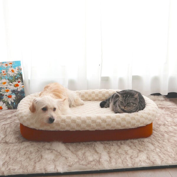 Checkerboard Sherpa Rectangular Bed