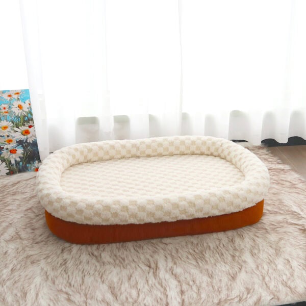 Checkerboard Sherpa Rectangular Bed