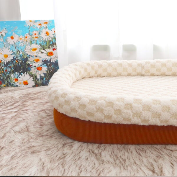 Checkerboard Sherpa Rectangular Bed