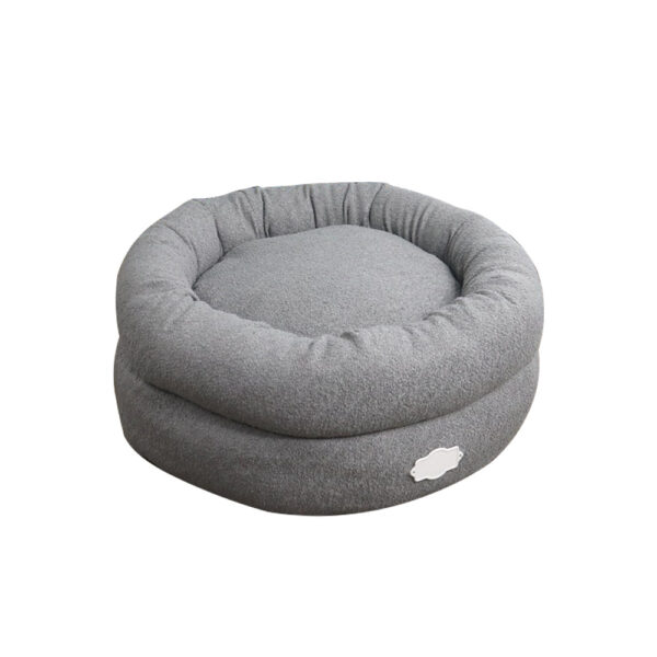 Grey Bouclé Round Donut Bed