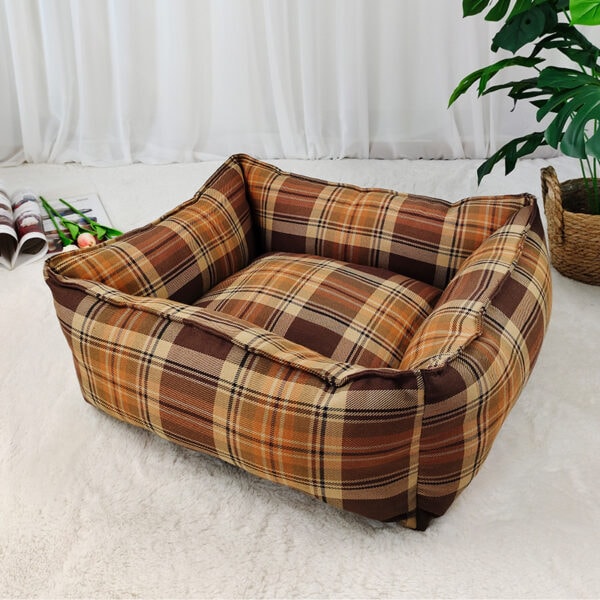 Tartan Plaid Rectangular Bolster Bed