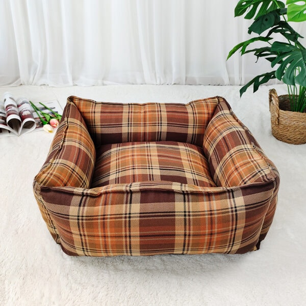 Tartan Plaid Rectangular Bolster Bed