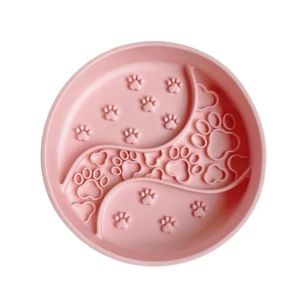 Round Paw & Swirl Textured Lick Mat with Suction Base