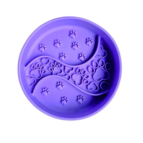 Round Paw & Swirl Textured Lick Mat with Suction Base