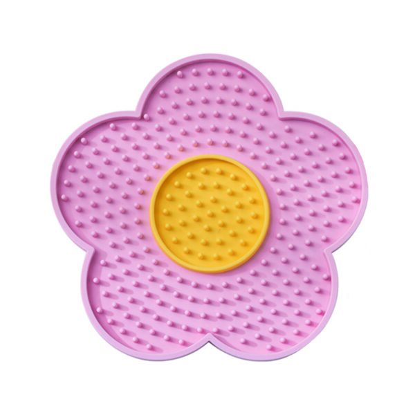 Flower-Shaped Dual-Texture Pet Lick Mat