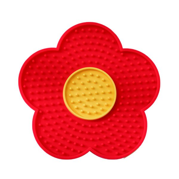 Flower-Shaped Dual-Texture Pet Lick Mat