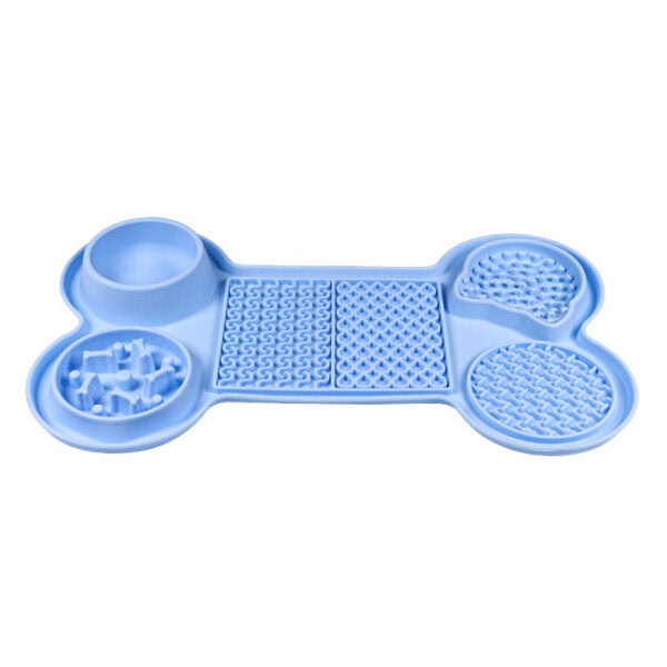Triple-Zone Bone & Bowl Interactive Slow Lick Mat