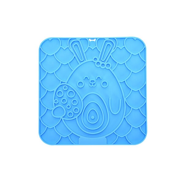 Square Bunny Character Slow Lick Mat