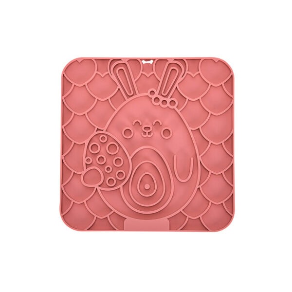 Square Bunny Character Slow Lick Mat