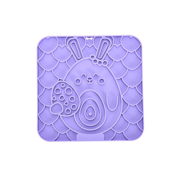 Square Bunny Character Slow Lick Mat