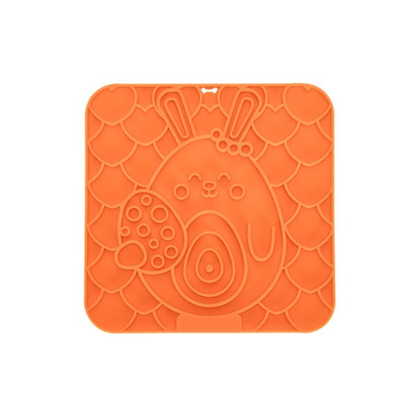 Square Bunny Character Slow Lick Mat