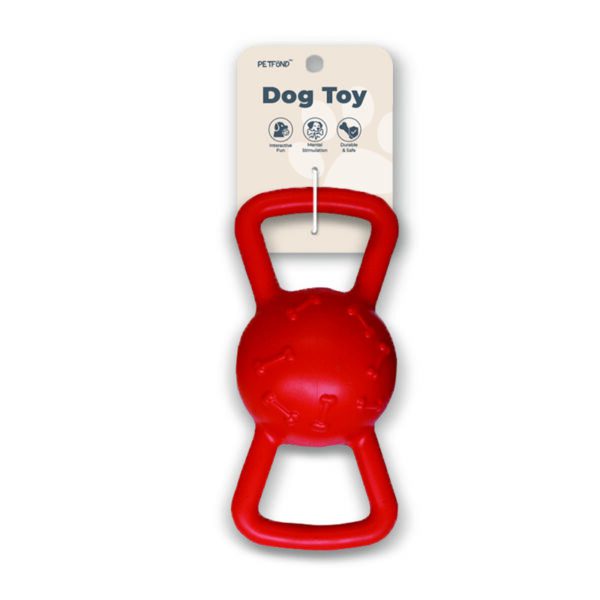 Double Handle Tug Squeaky Ball Dog Toy