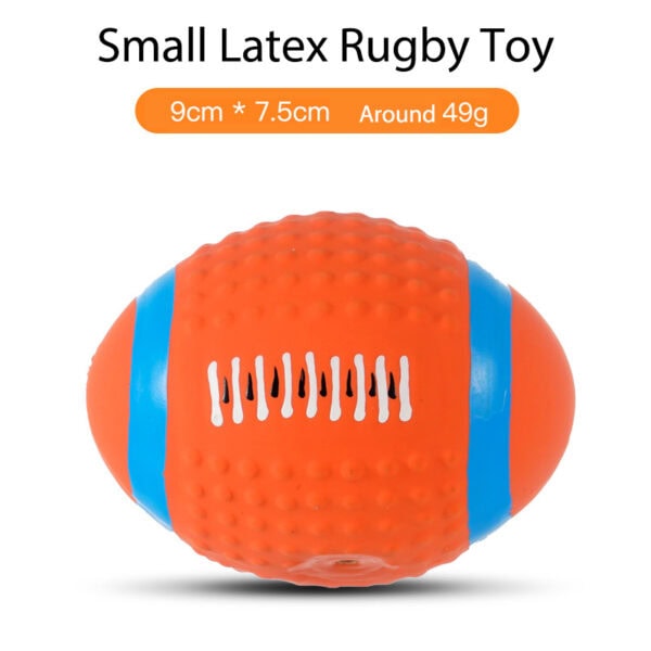 Latex Rugby squeaky dog toy
